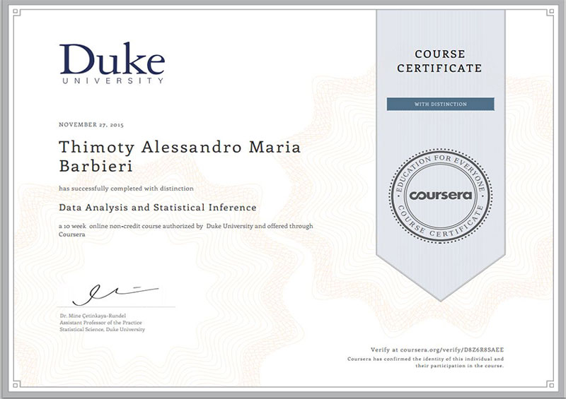 Duke University – Data Analysis and Statistical Inference