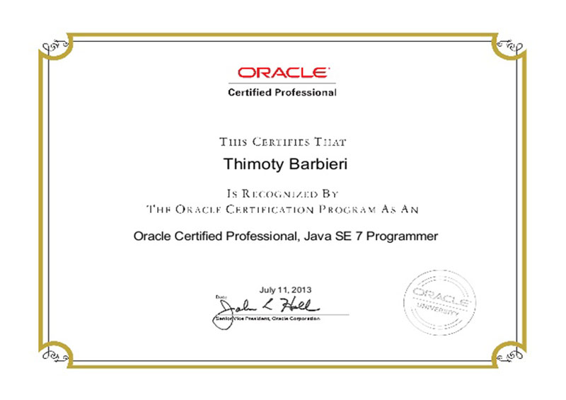 ORACLE – Java SE 7 Programmer