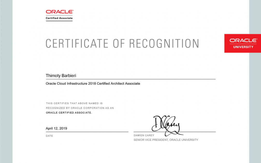 Oracle Cloud Infrastructure Certified Architect